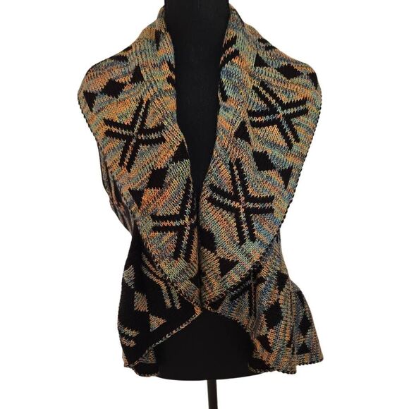 John Paul Richard Womens Knit Draping Aztec Sweater Vest Multicolor Size Medium - Picture 4 of 12